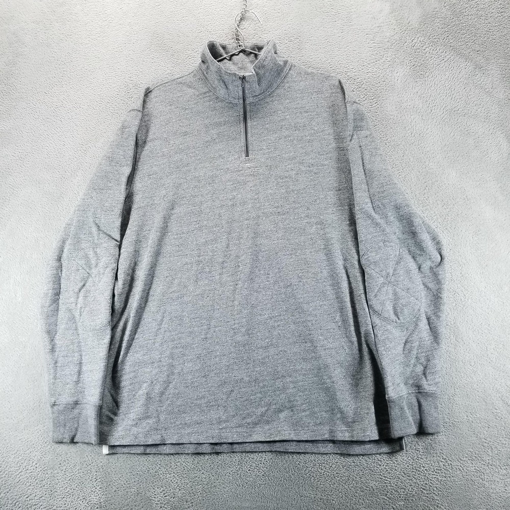 J Crew Sweatshirt Mens XLT Gray Quarter Zip‎ Mock Neck Pullover Cotton
